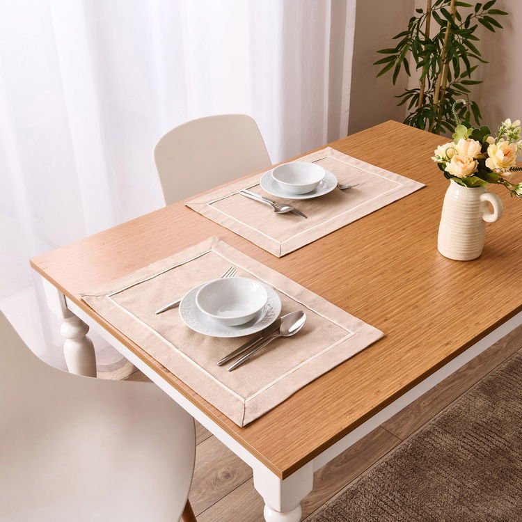  Evidea Soft Biyeli 2'li Amerikan Servis - Bej - 35x50 cm