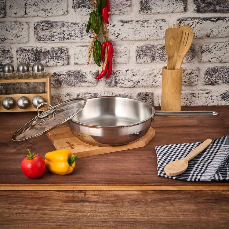  Amboss Saphire Çelik Kapaklı Tava - Inox - 26 cm