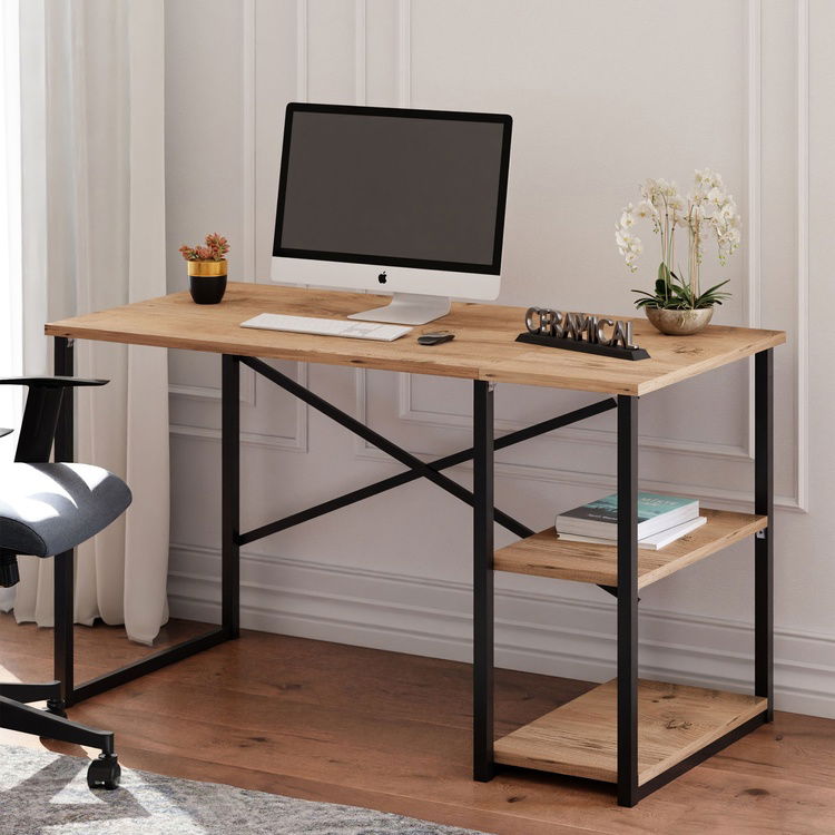  Ceramical Raflı Çalışma Masası - Atlantik Çam - 120 cm