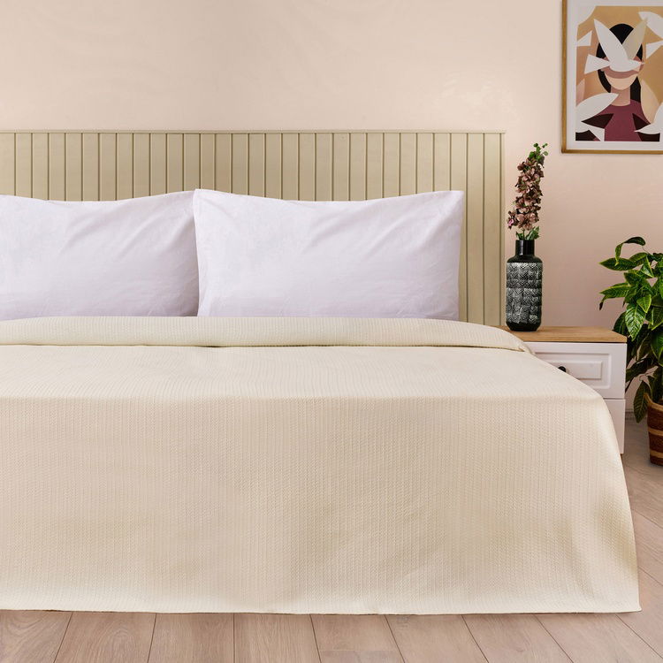  Evidea Soft Luna Tek Kişilik Pike - Krem - 160x220 cm
