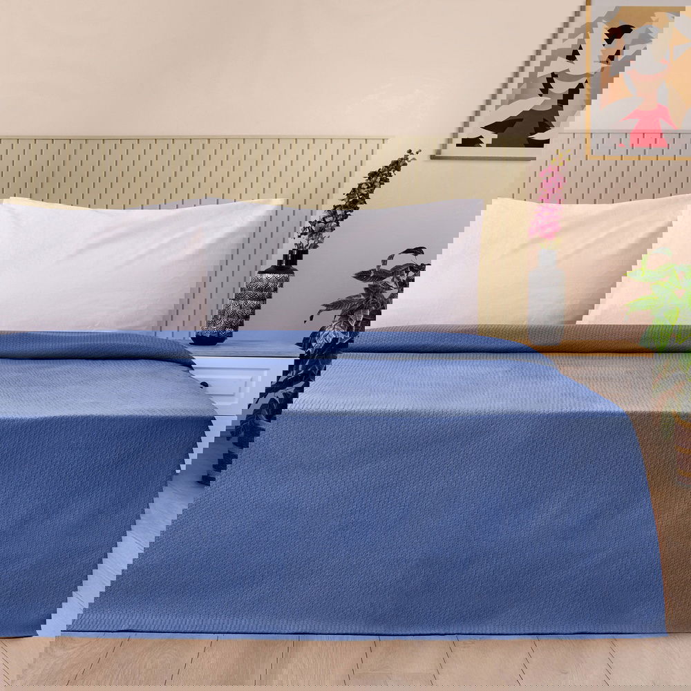  Evidea Soft Maris Çift Kişilik Pike - Lacivert - 200x220 cm