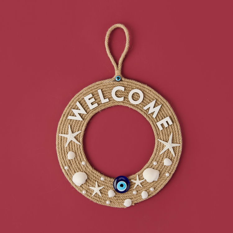  Objevi Dekoratif Welcome Shell Kapı Süsü - Renkli - 30 cm