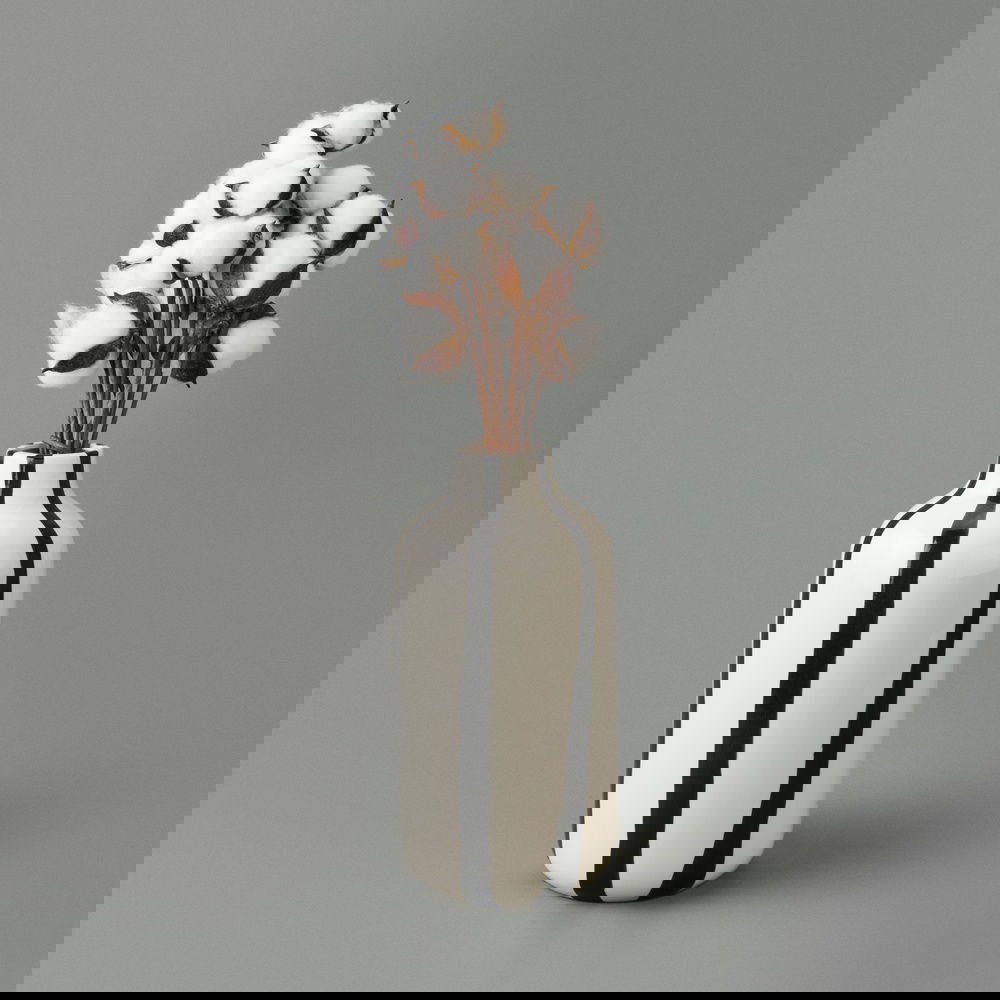  KPM Line Vazo - Siyah - 17 cm