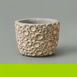  Objevi Halka Desenli Beton Saksı - Krem - 7x9 cm