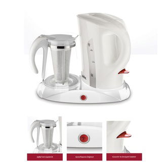 Sinbo SK-2389 Cam Demlikli Çay Makinesi - Beyaz
