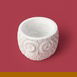  Objevi Kozalak Desenli Beton Saksı - Krem - 8x10 cm