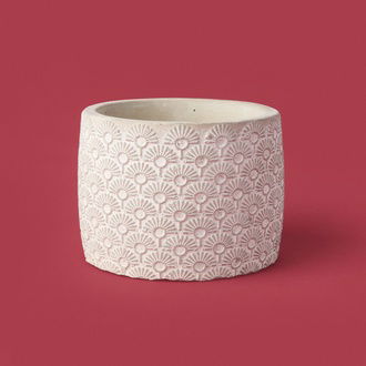 Objevi Işık Desen Beton Saksı - Bej - 10x13 cm