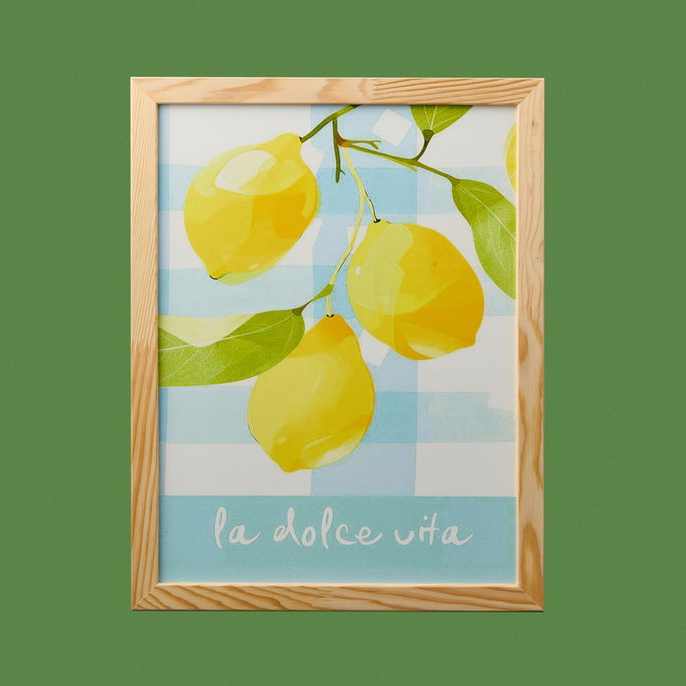  Evidea Deco Lime Cello Duvar Panosu - Açık Mavi / Sarı - 30x40 cm