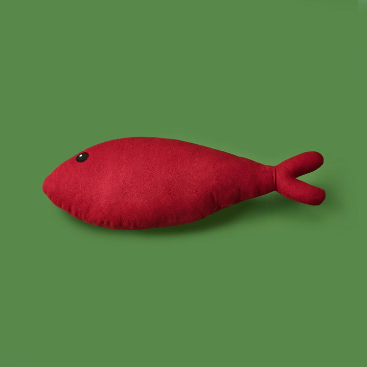  Evidea Soft Balık Figürlü Yastık - Kırmızı - 40x16 cm
