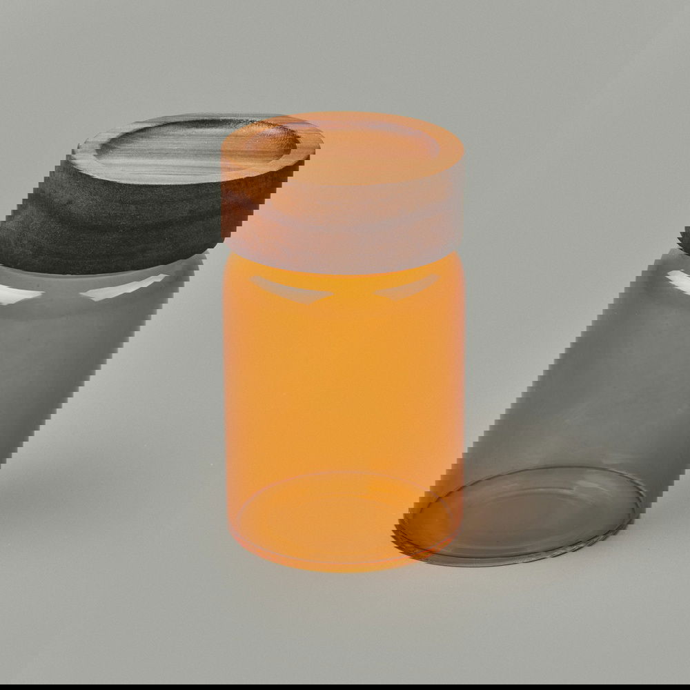  The Mia Akasya Yuvarlak Cam Kavanoz - Amber - 250 ml