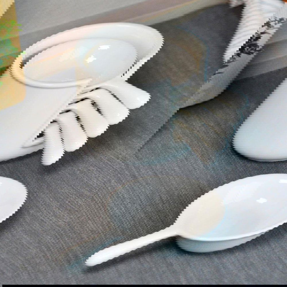  Paçi Ella 6'lı Yuvarlak Porselen Sosluk - Beyaz - 8 cm