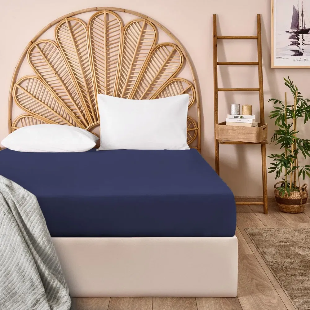  Evidea Soft Basic Tek Kişilik Lastikli Çarşaf - Lacivert - 100x200 cm