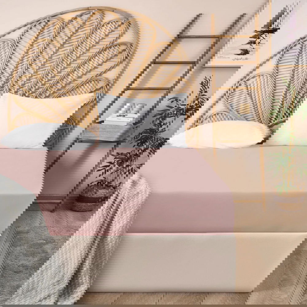  Evidea Soft Basic Tek Kişilik Düz Kenar Çarşaf - Gülkurusu - 160x240 cm