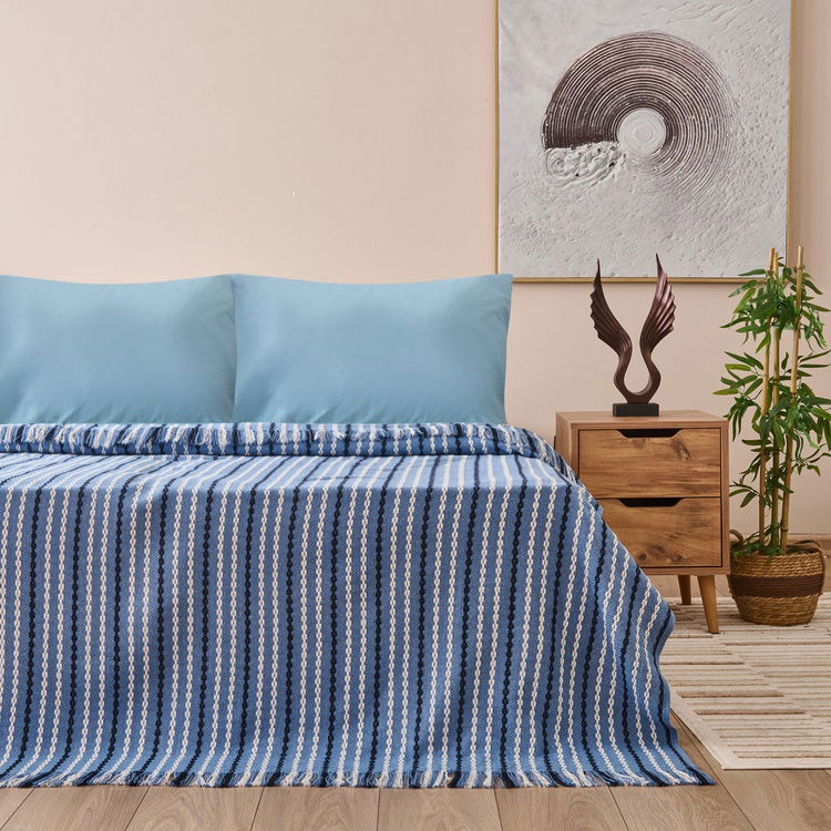  Evidea Soft Nautis Çift Kişilik Pike - Mavi - 200x220 cm