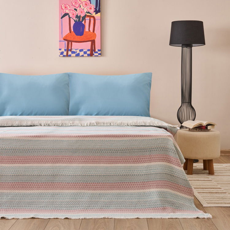  Evidea Soft Vita Tek Kişilik Pike - Ekru / Mavi - 160x230 cm