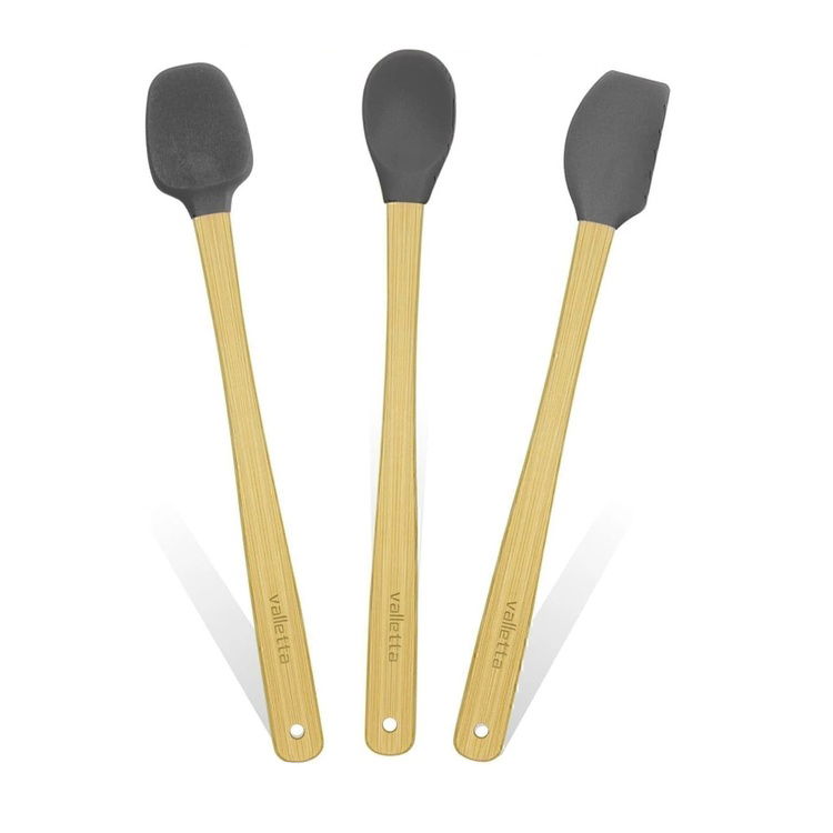  Valletta İndigo 3'lü Spatula Seti - Gri - 26 cm