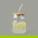  Paçi Bambu Kapaklı Pipetli Bardak - Açık Kahverengi / Şeffaf - 450 ml