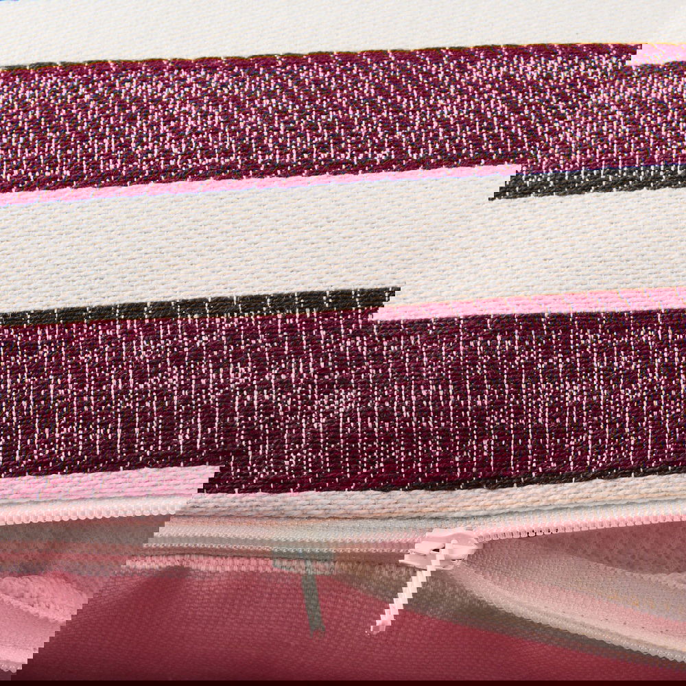  Evidea Soft Earthy Hues Line Kırlent - Ekru / Mürdüm - 30x50 cm