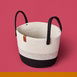  Simple Living Elegant Curves Dekoratif Sepet - Beyaz / Siyah - 15x20x20 cm
