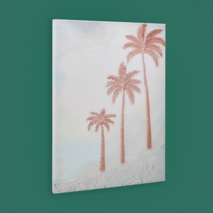  Evidea Deco Palm Breeze Kanvas Tablo - Bej - 50x70 cm