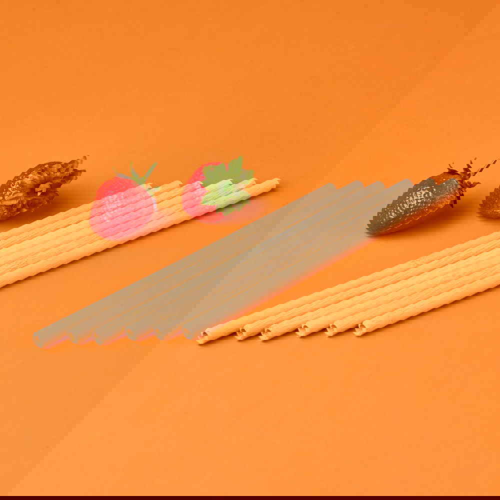  Mien 6'lı Bambu Pipet - Açık Kahverengi - 20 cm