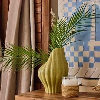 Evidea Deco Palm Breeze Vazo - Yeşil - 24 cm