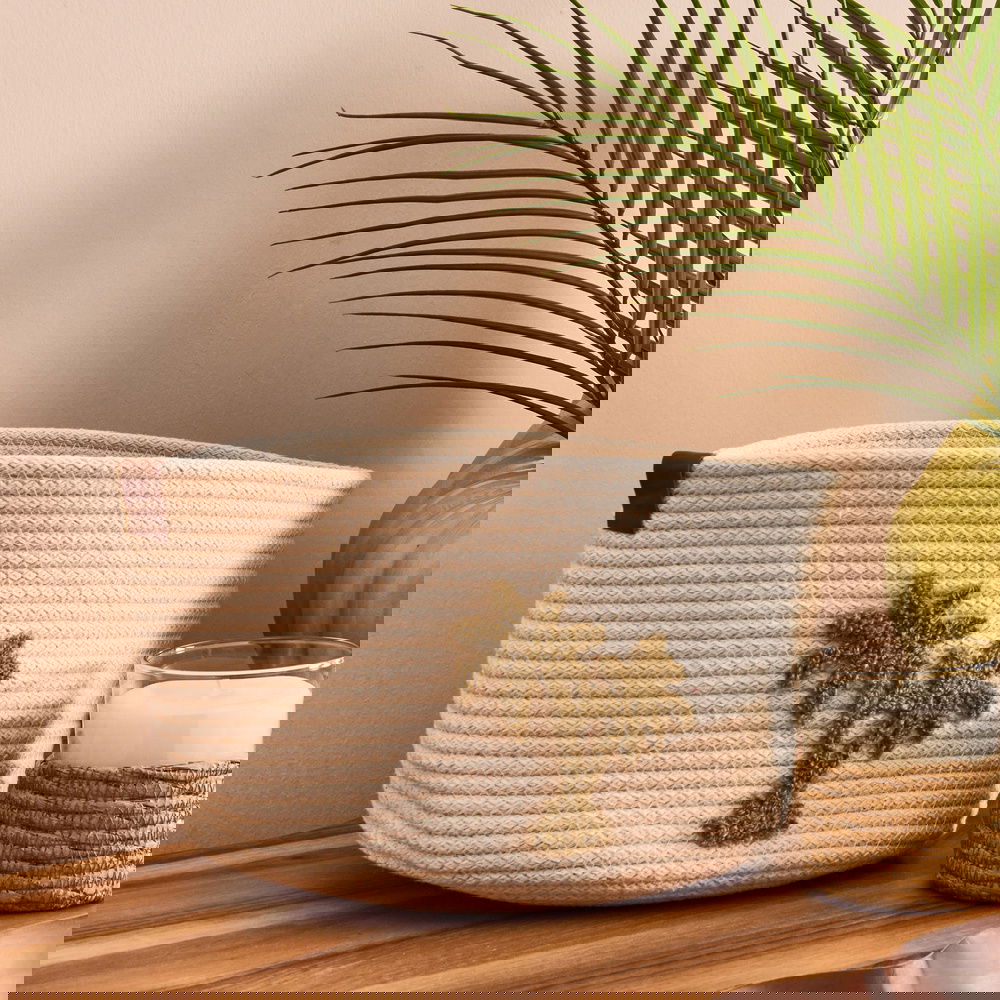  Simple Living Palm Breeze Dekoratif Sepet - Beyaz - 16x23x23 cm