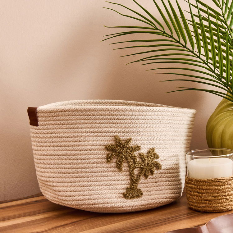  Simple Living Palm Breeze Dekoratif Sepet - Beyaz - 16x23x23 cm