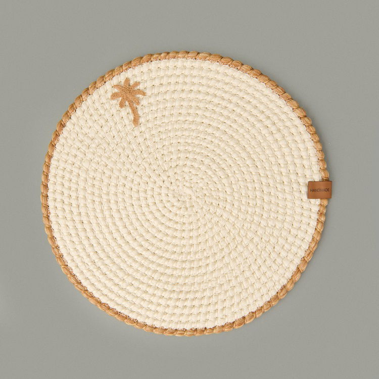  Evidea Soft Palm Nakışlı Supla - Ekru - 33x33 cm