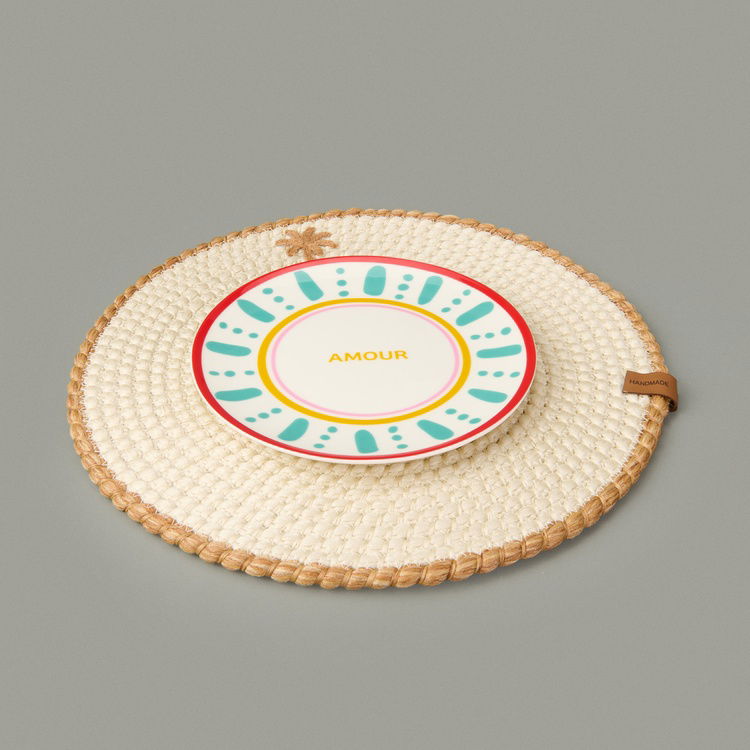  Evidea Soft Palm Nakışlı Supla - Ekru - 33x33 cm