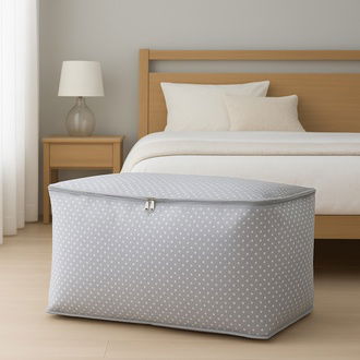 Tvl Home Puantiye Detaylı Maxi Boy Hurç - Gri - 75x40x40 cm