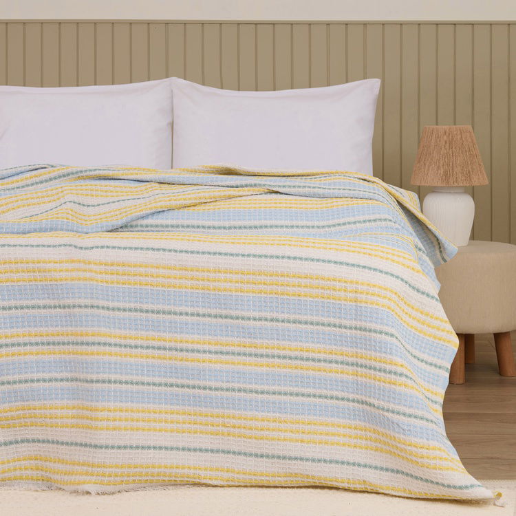  Evidea Soft Radiant Tek Kişilik Pike - Ekru / Mavi - 160x230 cm