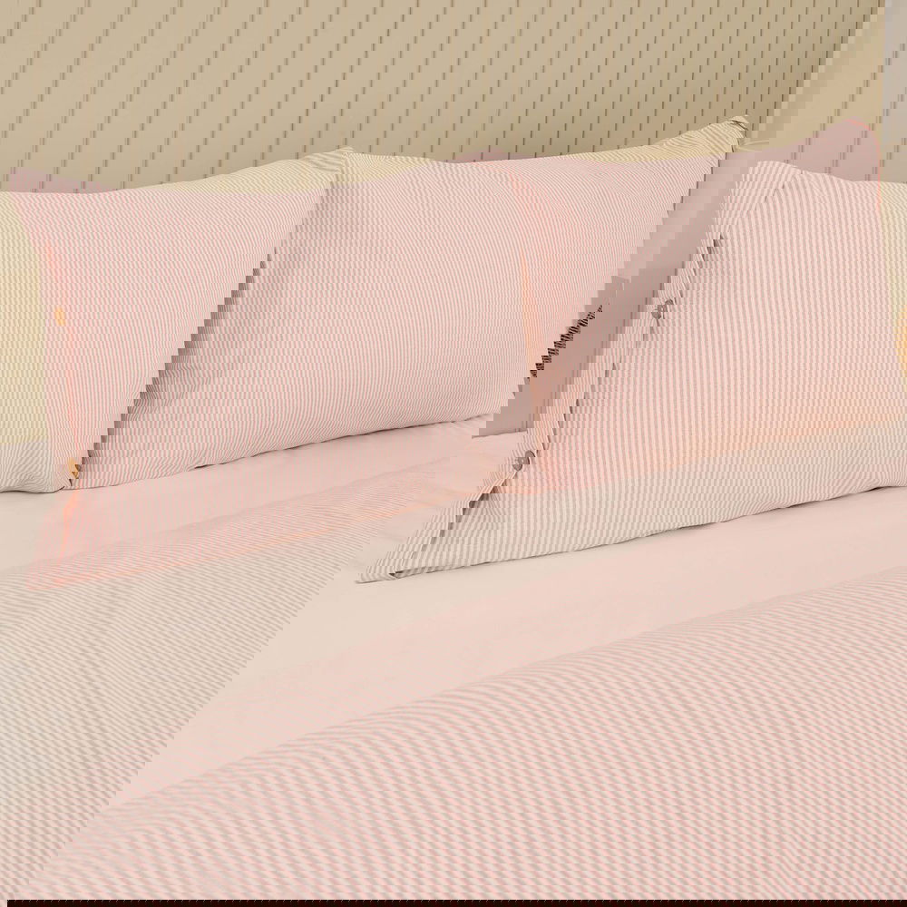  Evidea Soft Stripe Tek Kişilik Nevresim Takımı - Kiremit