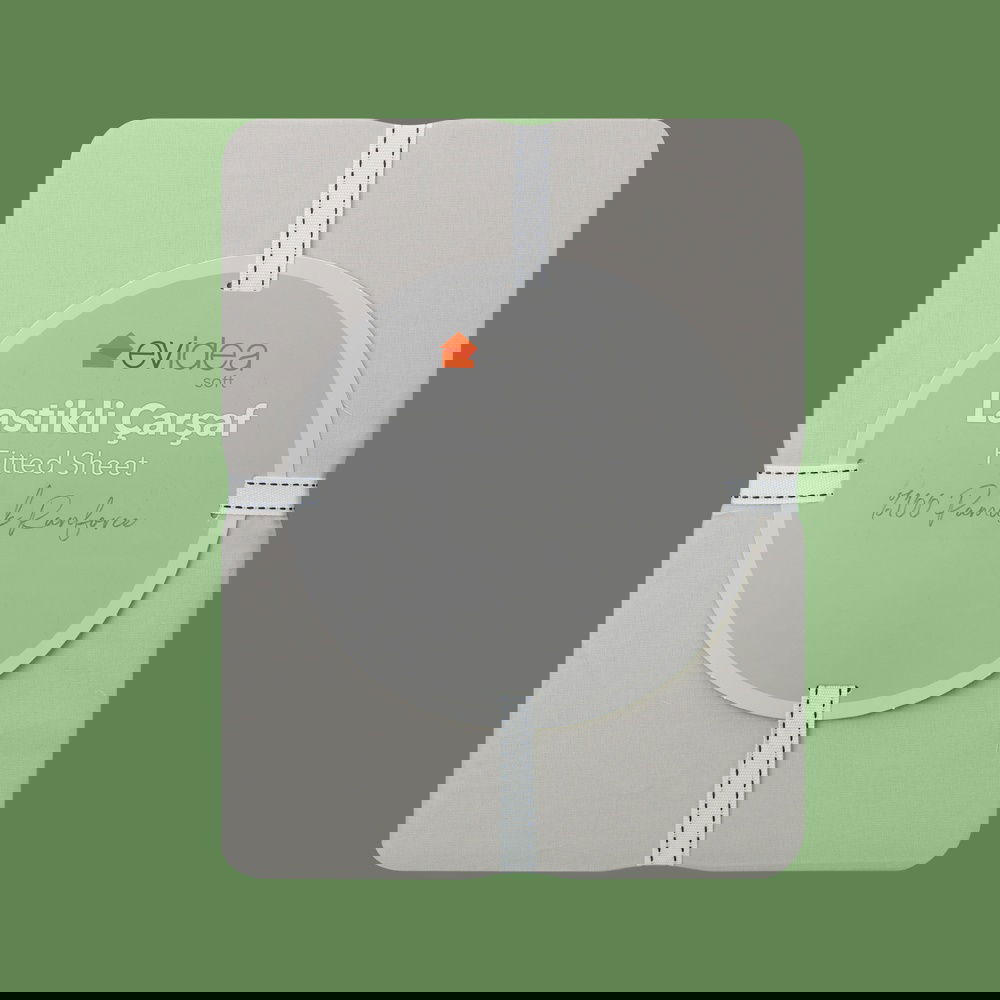  Evidea Soft Basic Çift Kişilik Lastikli Çarşaf - Gri - 160x200 cm