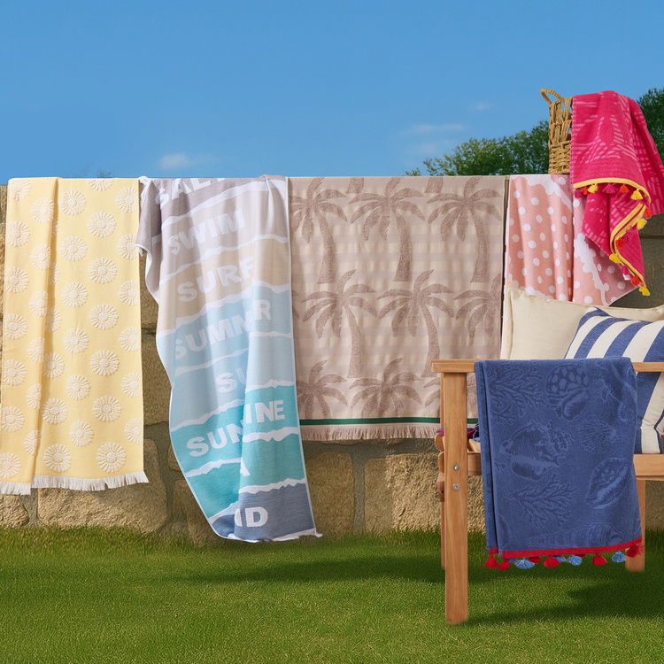  Evidea Soft Seashell Plaj Havlusu - Lacivert - 70x140 cm