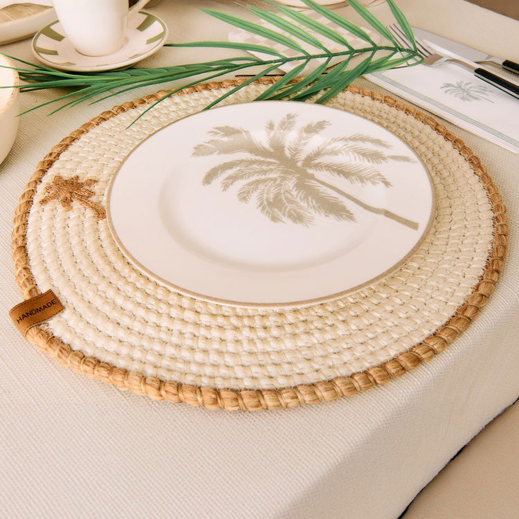  Evidea Soft Palm Nakışlı Supla - Ekru - 33x33 cm