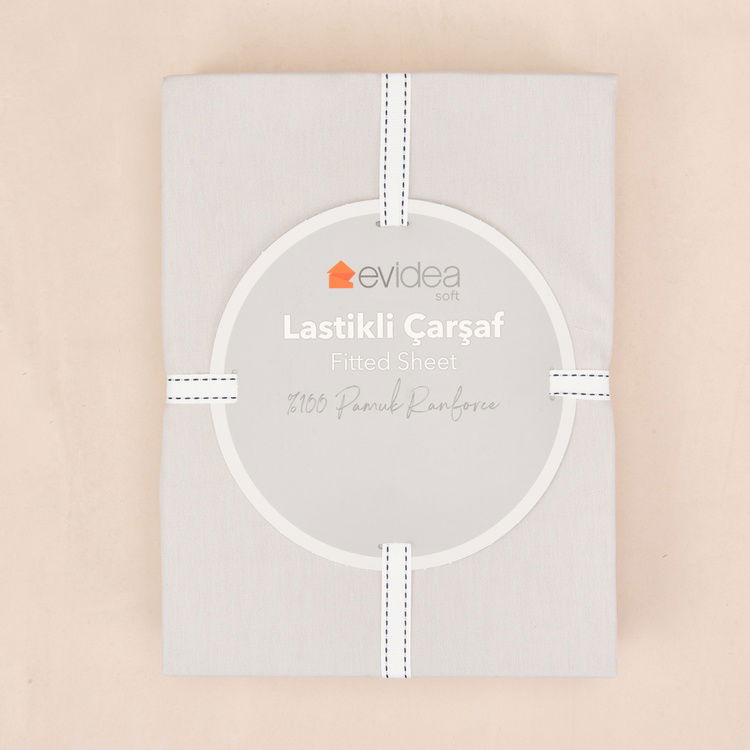  Evidea Soft Basic Çift Kişilik Lastikli Çarşaf - Gri - 180x200 cm
