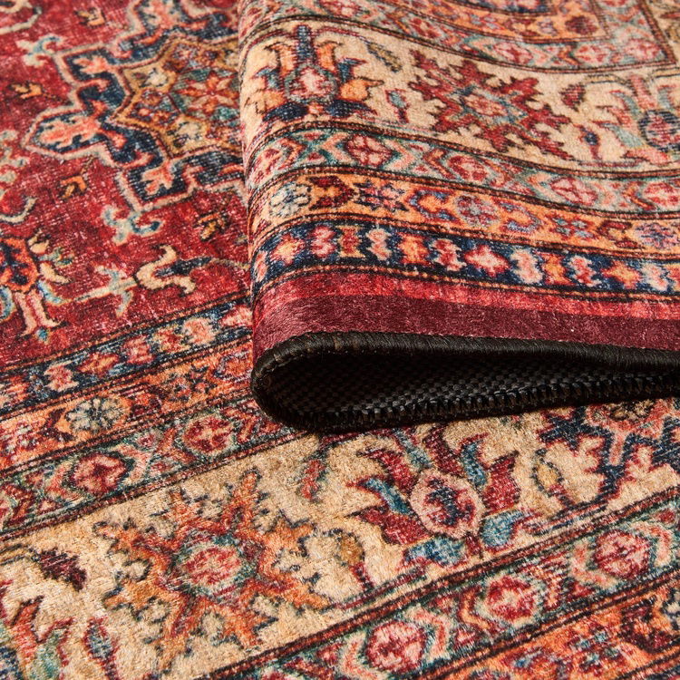  Evidea Soft Line Afgan Desenli Halı - Kırmızı - 160x230 cm
