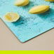  Saban Limon Desenli Cam Kesme Tahtası - Renkli - 30x40 cm