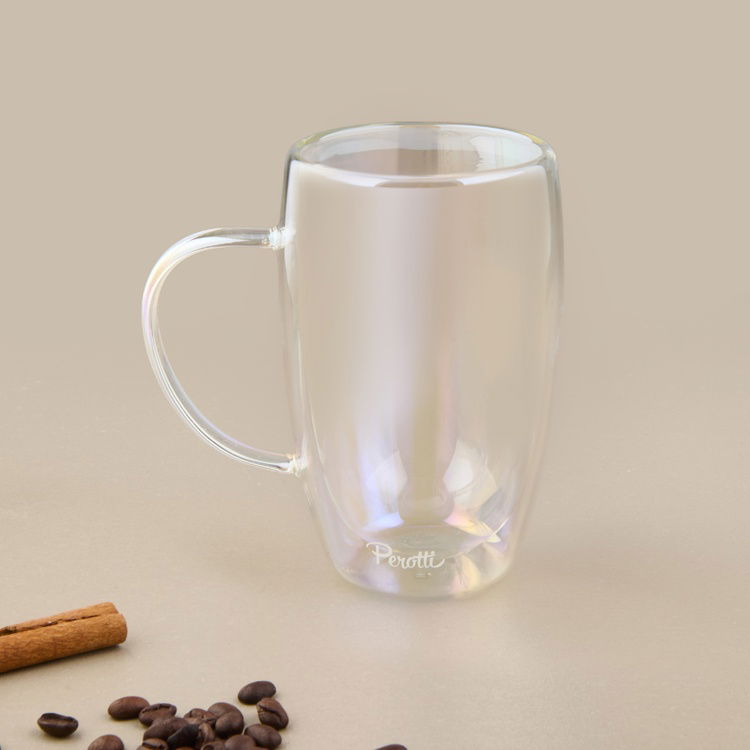  Perotti Colors Çift Cidarlı Latte Kupa - Şeffaf - 450 ml