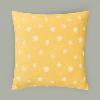 Evidea Soft Granny Summer Çiçek Nakışlı Kırlent - Hardal - 45x45 cm