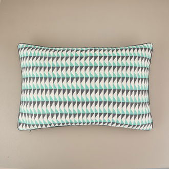 Evidea Soft Lalbahar Kırlent - Ekru / Mavi - 40x60 cm