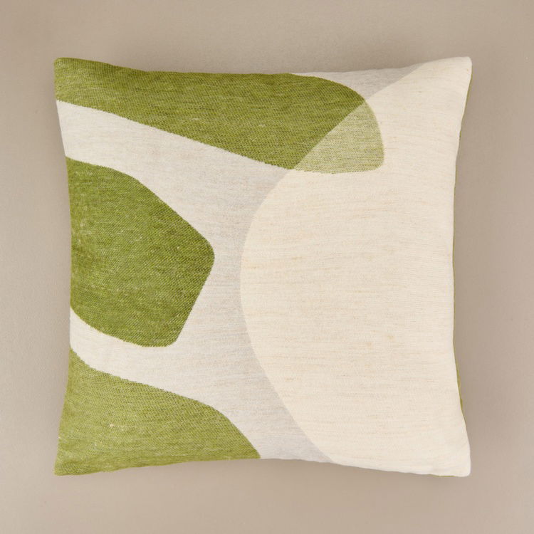  Evidea Soft Zarmine Kırlent - Ekru / Yeşil - 40x40 cm