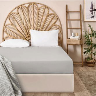 Evidea Soft Basic Çift Kişilik Lastikli Çarşaf - Gri - 180x200 cm