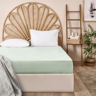 Evidea Soft Basic Çift Kişilik Düz Kenar Çarşaf - Yeşil - 240x260 cm