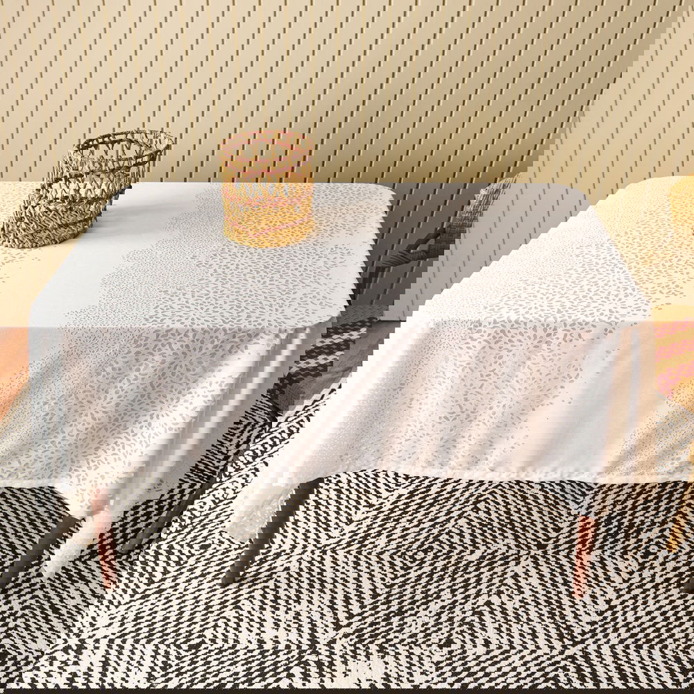  Evidea Soft Floral Devore Masa Örtüsü - Krem - 140x200 cm