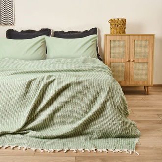 Evidea Soft Punto Çift Kişilik Yatak Örtüsü - Yeşil - 200x230 cm