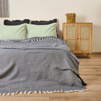 Evidea Soft Wicker Çift Kişilik Yatak Örtüsü - İndigo - 200x230 cm