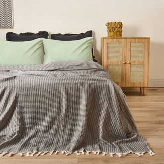 Evidea Soft Punto Çift Kişilik Yatak Örtüsü - Siyah - 200x230 cm