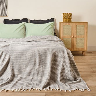 Evidea Soft Punto Çift Kişilik Yatak Örtüsü - Gri - 200x230 cm